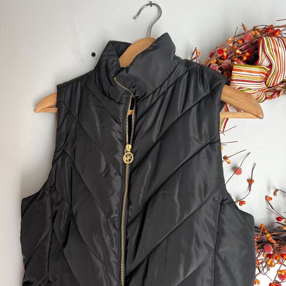 Michael Michael Kors Womens Full Zip Quilted Puffer Vest SMALL in Black - Picture 6 of 10